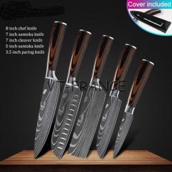 Set Couteau Japonais Pro Santoku Style Damas, Modele: 5pcs-Set 1