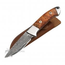 Couteau Damas avec manche en bois de ronce
