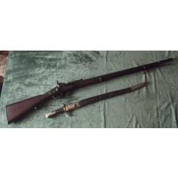 Fusil Enfield snider MkII 1856  pattern calibre 577 two bands millésimé 1861 avec  baionnette