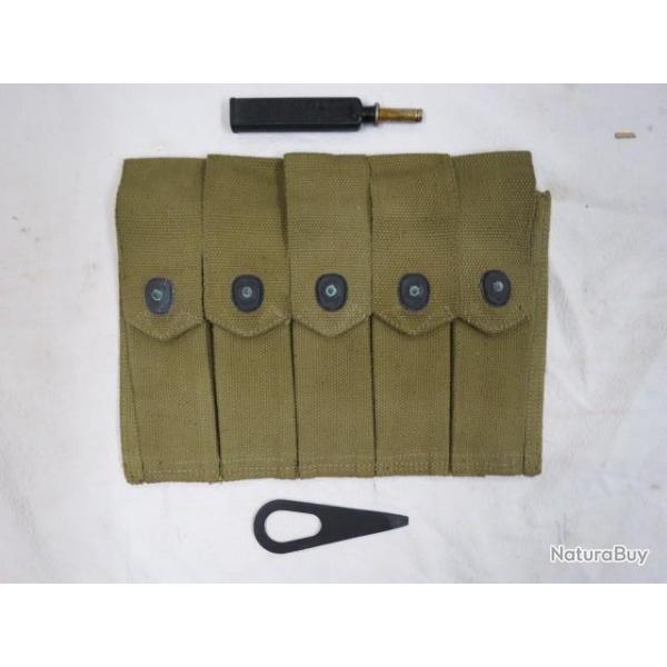 Porte chargeurs U.S Thompson WW2 d'poque avec huilier et tournevis