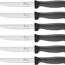Pradel Excellence - 7030-6N - Lot de 6 Couteaux à Steak, Manche Noir
