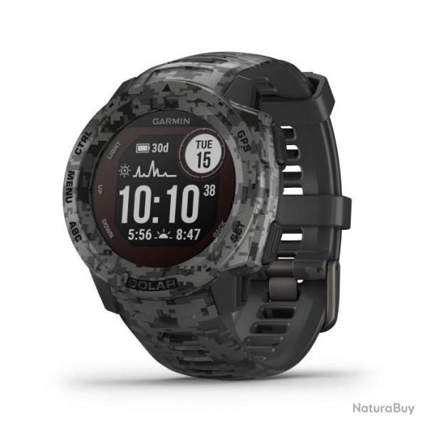 Montre GPS Multi-Fonctions Garmin Instinct Solar Graphite Camo