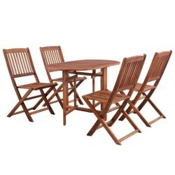 Mobilier à dîner d'extérieur pliable 5 pcs Bois d'acacia solide 44020