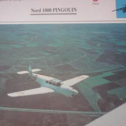 FICHE  AVIATION  TYPE TRANSPORT ET DE LIAISON  /  NORD 1000 PINGOUIN    FRANCE