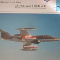 FICHE  AVIATION  TYPE TRANSPORT ET DE LIAISON  /  GATES LEARJET 30 35   USA