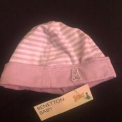 1 bonnet enfant 3 / 6 mois violet benetton