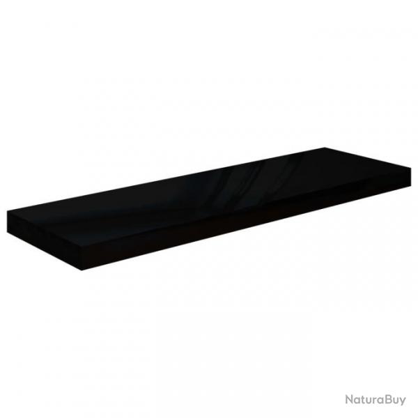 tagre murale flottante Noir brillant 80x23,5x3,8 cm MDF 323772