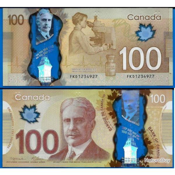 Canada 100 Dollars 2011 Billet Polymere Innovation Medicale Borden Dollar