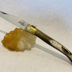 Couteau de poche Etalon Véritable Laguiole manche naturel de 12 cm et mitre