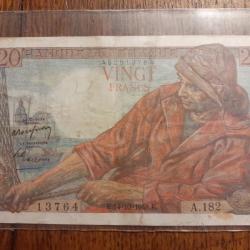 20 francs pêcheur du 14/10/1948 A . 182 en ttb+Pas de déchirure. Petite rousseur