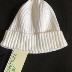 1 bonnet enfant 1 / 3 mois blanc 56 cm benetton