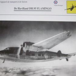 FICHE  AVIATION  TYPE TRANSPORT ET DE LIAISON  /  De HAVILLAND DH 95 FLAMINGO  G BRETAGNE