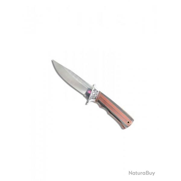Couteau de Chasse Lame Acier 27cm + Etui