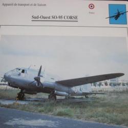 FICHE  AVIATION  TYPE TRANSPORT ET DE LIAISON  / SUD OUEST SO 95 CORSE