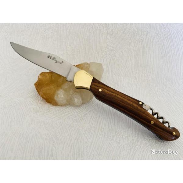 Couteau de poche Le Bougna lgance avec son manche en bois de palissandre et tir bouchon