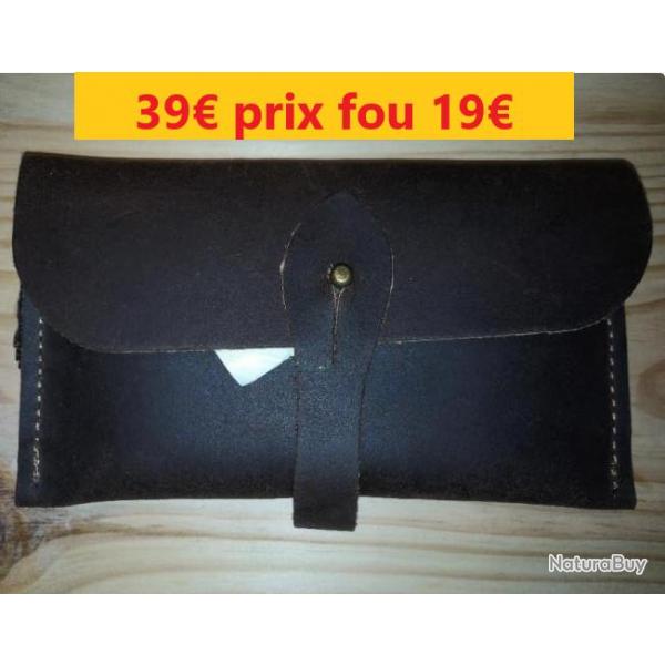 POCHETTE  BALLES CUIR cir  10 TUBES GRANDES CHASSE       13575