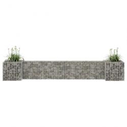 Jardinière à gabion en H Fil d'acier 260x40x40 cm 145658