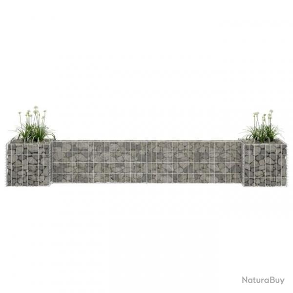 Jardinire  gabion en H Fil d'acier 260x40x40 cm 145658