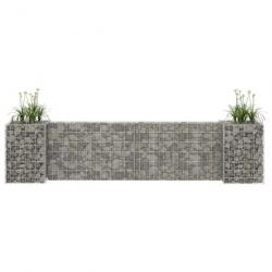 Jardinière à gabion en H Fil d'acier 260x40x60 cm 145659