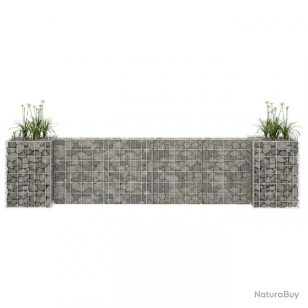 Jardinire  gabion en H Fil d'acier 260x40x60 cm 145659