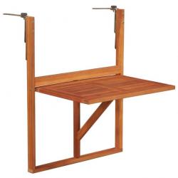 Table suspendue de balcon 64,5x44x80 cm Bois d'acacia massif 44118