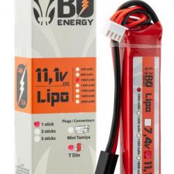 1 stick batterie Lipo 3S 11.1V 1000mAh 25C