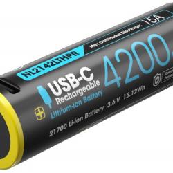 Nitecore Batterie 21700 Li-ion (4200mah) USB-C - Basse température