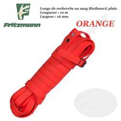 FRITZMANN Longe de recherche au sang Biothane PLATE Orange, Jaune ou Mixte 10 mètres Orange