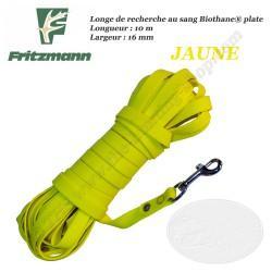 FRITZMANN Longe de recherche au sang Biothane PLATE Orange, Jaune ou Mixte 10 mètres Jaune