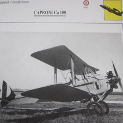 FICHE  AVIATION  TYPE  APPAREIL D ENTRAINEMENT   / CAPRONI  Ca 100   ITALIE