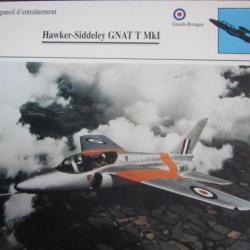 FICHE  AVIATION  TYPE  APPAREIL D ENTRAINEMENT   / HAWKER SIDDELEY  GNAT T MkI  G BRETAGNE