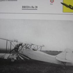 FICHE  AVIATION  TYPE  APPAREIL D ENTRAINEMENT   / BREDA Ba 28  ITALIE