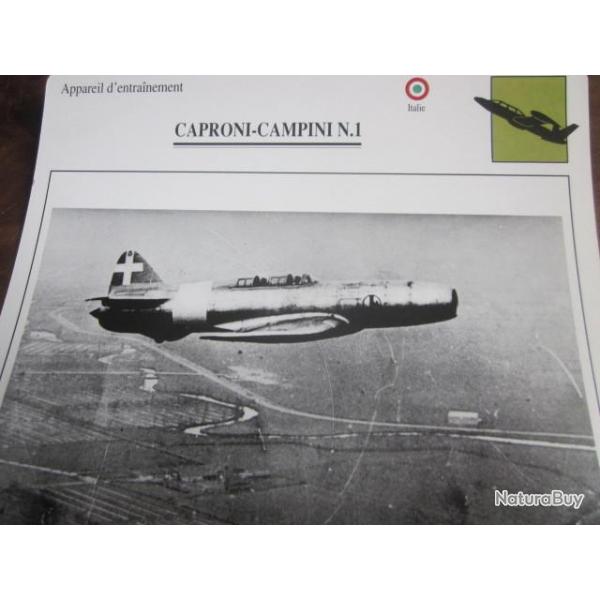 FICHE  AVIATION  TYPE  APPAREIL D ENTRAINEMENT   / CAPRONI CAMPINI N 1  ITALIE