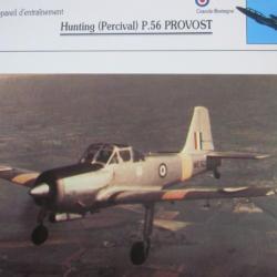 FICHE  AVIATION  TYPE  APPAREIL D ENTRAINEMENT   / HUNTING PERCIVAL P 56 PROVOST  G BRETAGNE