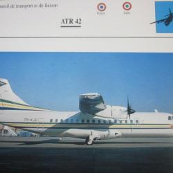 FICHE  AVIATION  TYPE  APPAREIL DE TRANSPORT ET DE LIAISON   /  ATR 42