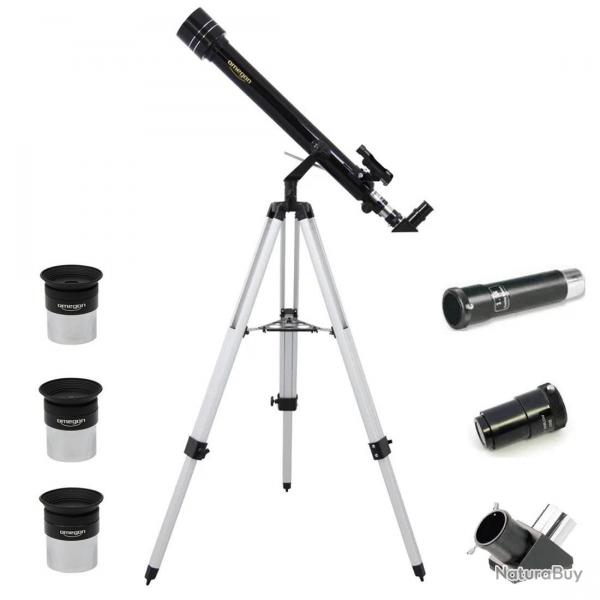 Tlescope Astronomique Omegon 60/700 + Monture Azimutale Type A + Oculaires + Lentille de Barlow +