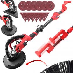 Ponceuse girafe manche télescopique 168 cm 710 watts 12 disques de ponçage 220 mm 2100 tr min plate