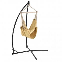 Siège suspendu fauteuil suspendu chaise hamac avec cadre coton polyester métal fritté 100 x 100 cm