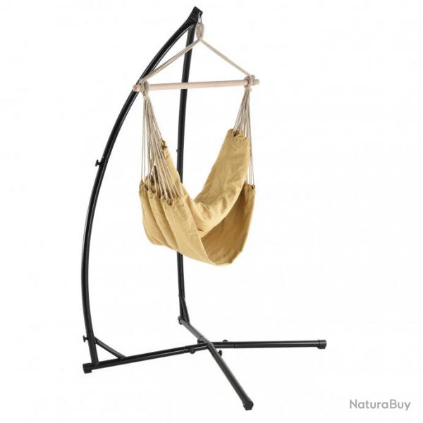 Sige suspendu fauteuil suspendu chaise hamac avec cadre coton polyester mtal fritt 100 x 100 cm