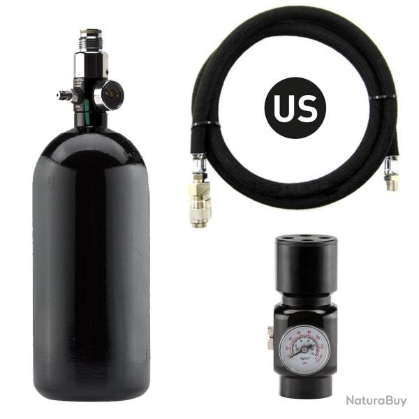 Pack complet bouteille 0,8L + preset + rgulateur HPA + ligne renforce US