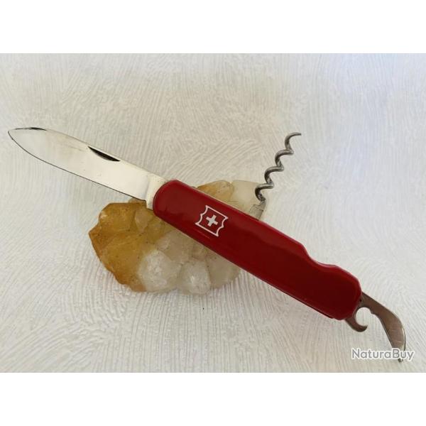 Couteau de poche rouge style suisse 3 pices.