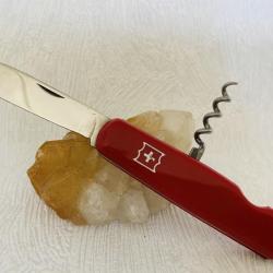 Couteau de poche rouge style suisse 2 pièces.