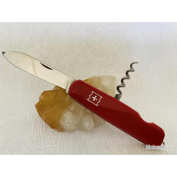 Couteau de poche rouge style suisse 2 pices.
