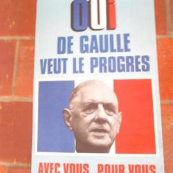 Affiche électorale présidentielle propagande Général DE GAULLE avec vous  Libération Résistance