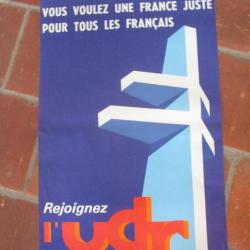 Affiche électorale présidentielle propagande UDR Général DE GAULLE  Libération Résistance