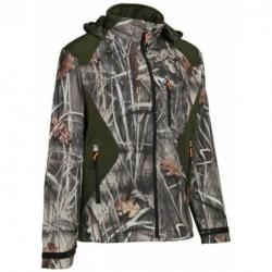 Blouson chasse softshell camo wet