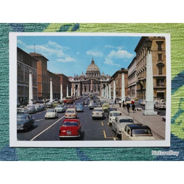 Carte postale Via Della Conciliazine Roma Lancia Fiat Alfa Romeo