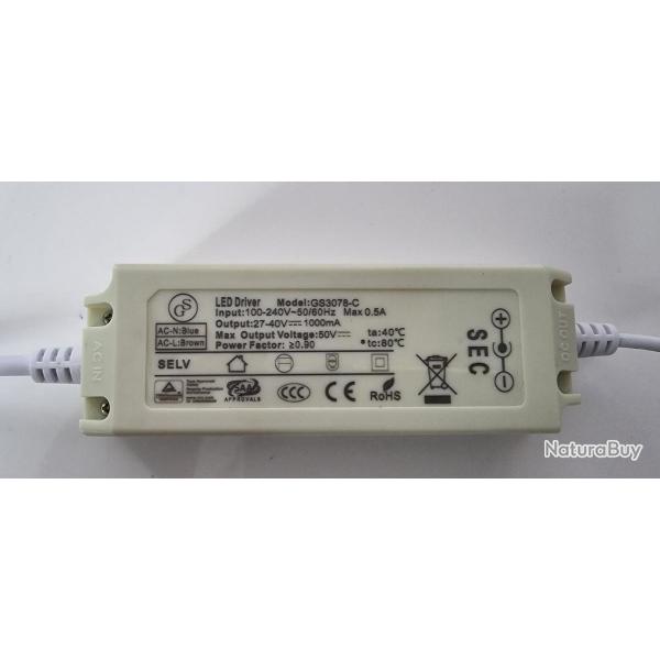 Driver Led 1000mA 40W 100V 240V