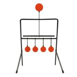 Cible de tir basculante, 5 cibles orange Ø3,8cm et 5cm 25x40cm