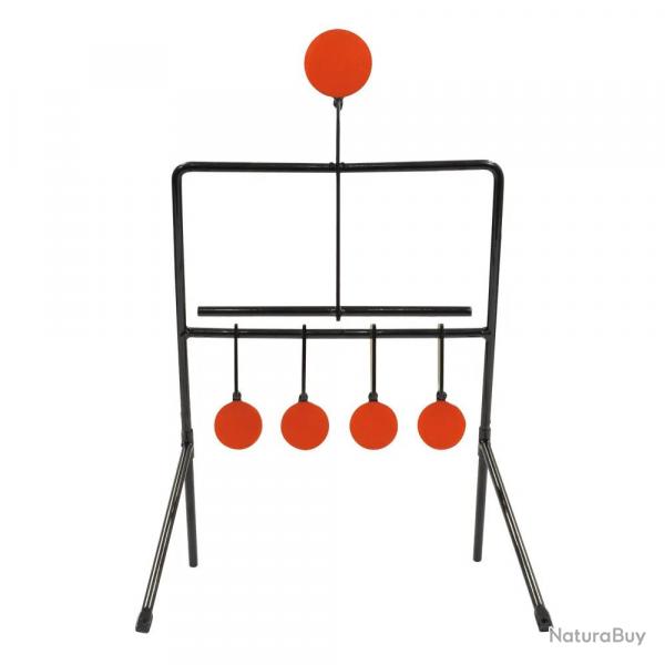 Cible de tir basculante, 5 cibles orange Ø3,8cm et 5cm 25x40cm